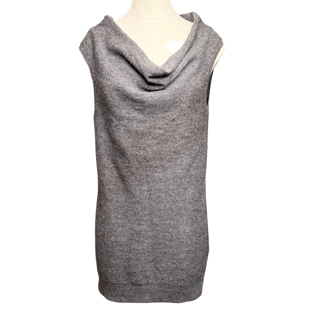 Ralph Lauren Rugby Sweater Dress Womens Medium‎ Gray Alpaca Wool Cowl Neck Tunic